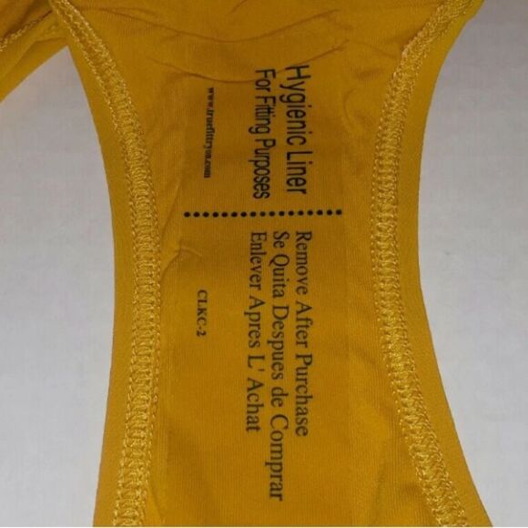 NEW Robin Piccone Ava Luca Barbell Swim Bikini Bottoms Mustard - Picture 5 of 5